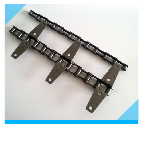 Double pitch roller chain attachments